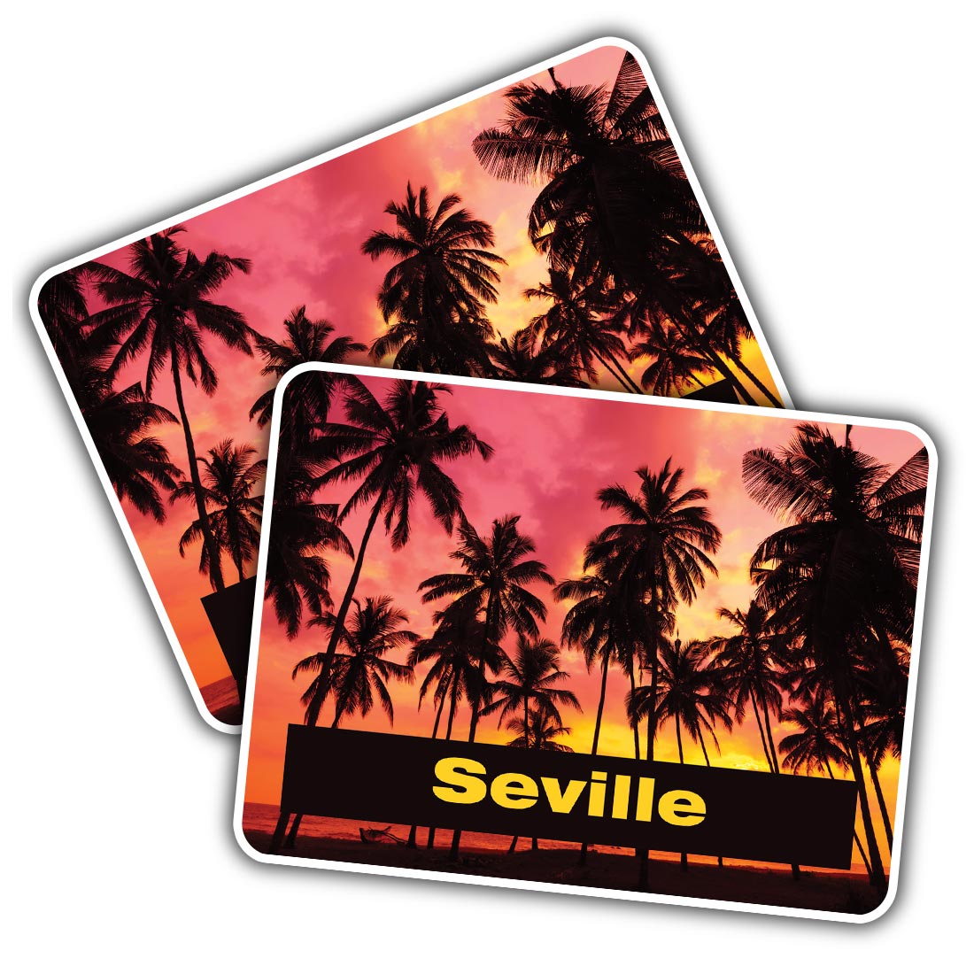 2x Vinyl Sticker Seville Spain Palm Vacation 59406 EBay