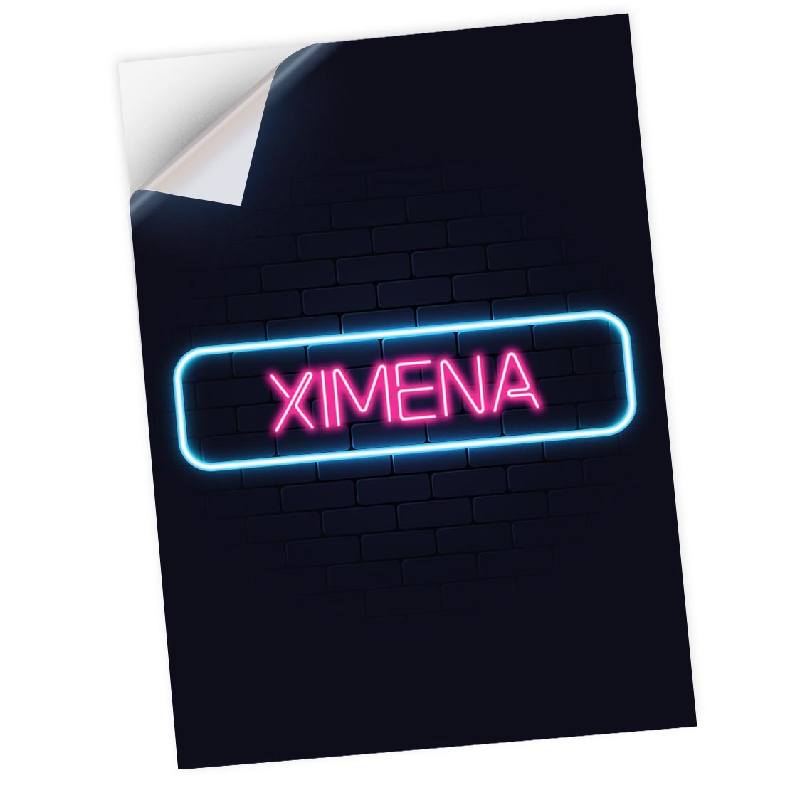 X Vertical Vinyl Sticker Neon Sign Design Ximena Name Ebay