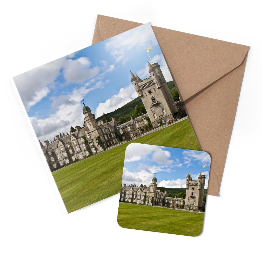 1 x Greeting Card & Coaster Set - Balmoral Castle Aberdeen Scotland #50181