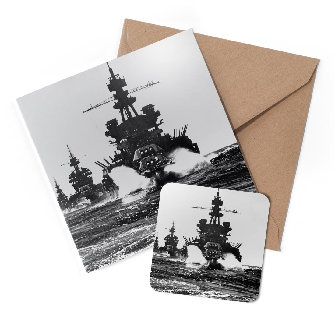 1 x Greeting Card & Coaster Set - Battleship USS Pennsylvania 1945 WW2 #50200