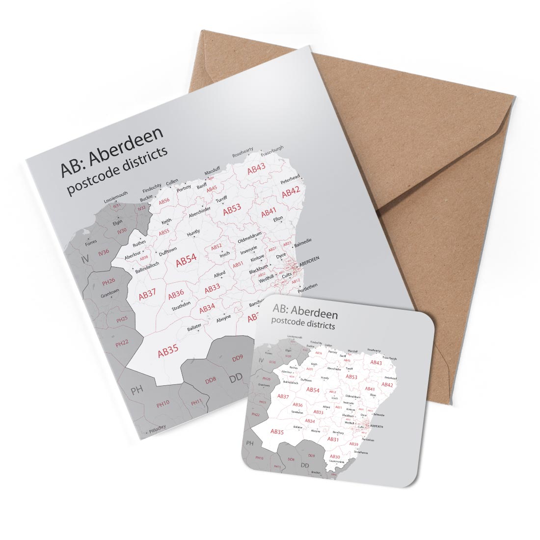 1 x Greeting Card & Coaster Set - Aberdeen District #55501