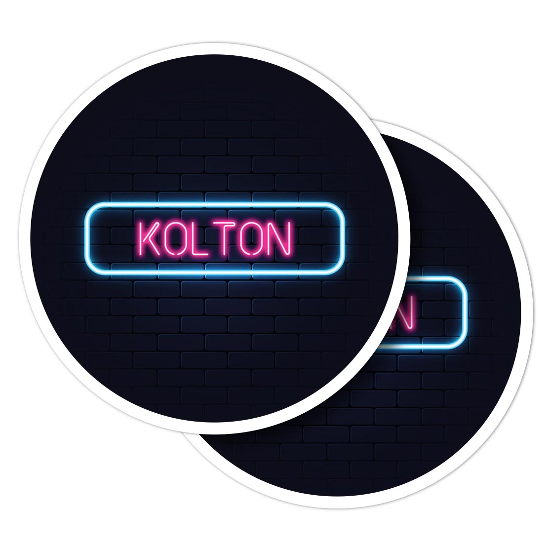 2x Vinyl Stickers Neon Sign Design Kolton Name #352168 | eBay