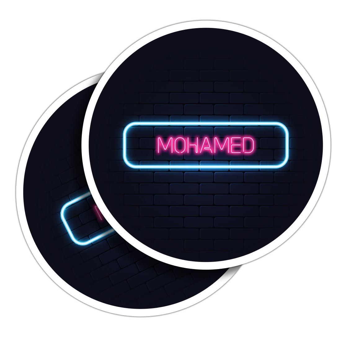 2x Vinyl Stickers Neon Sign Design Mohamed Name #352311 | eBay