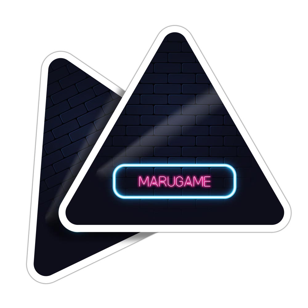 2x Triangle Shape Vinyl Stickers Neon Sign Design Marugame City Japan ...