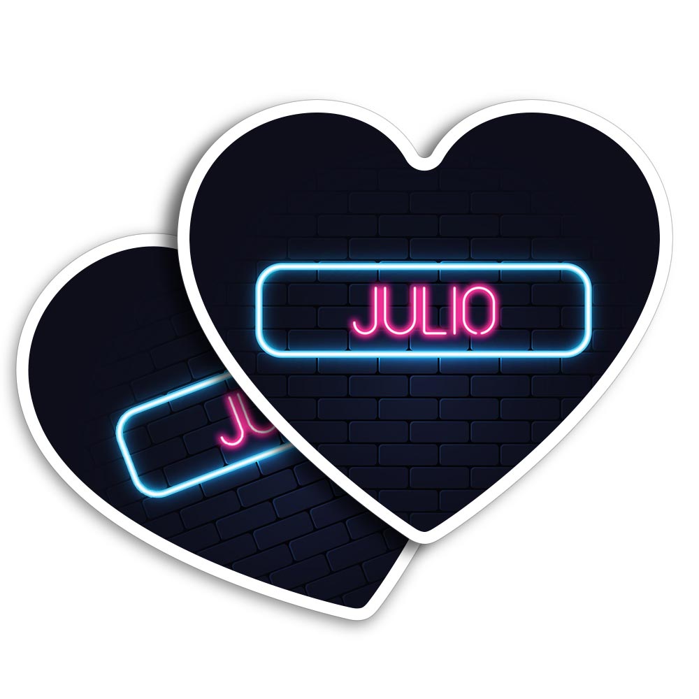 2x Heart Shape Vinyl Stickers Neon Sign Design Julio Name #352099 | eBay