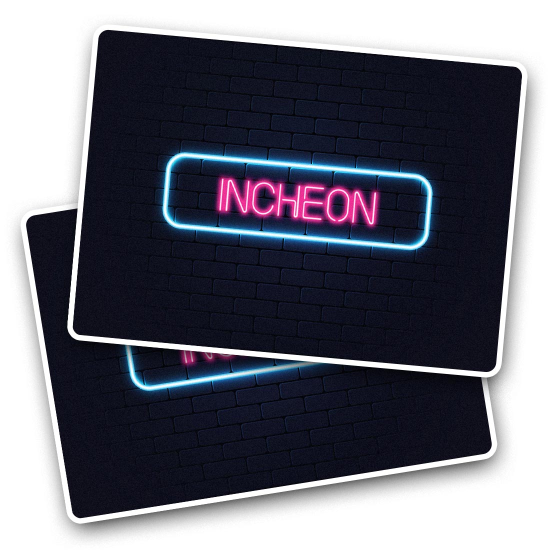 2x Vinyl Sticker Neon Sign Design Incheon City South Korea #350387 | eBay