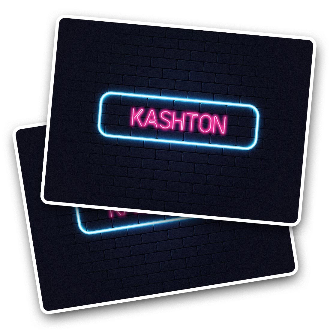 2x Vinyl Sticker Neon Sign Design Kashton Name #352127 | eBay