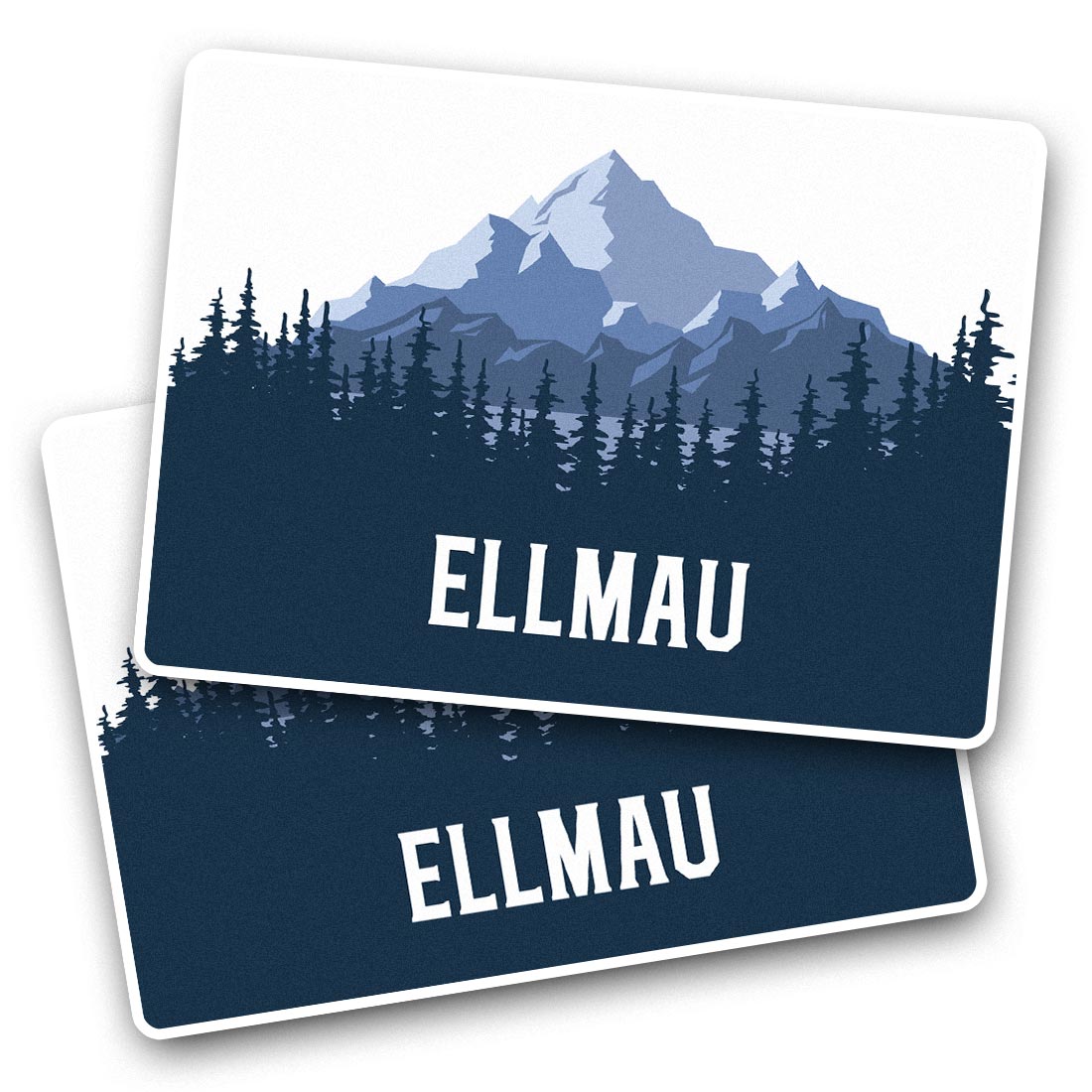 2x Vinyl Sticker Ellmau Mountain Forest Moon #60431 