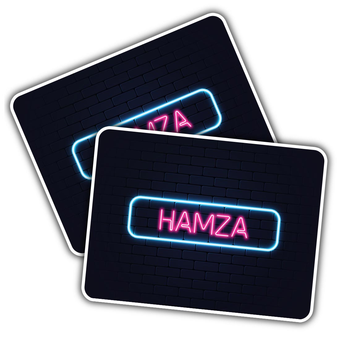 2x Vinyl Sticker Neon Sign Design Hamza Name #351970 | eBay