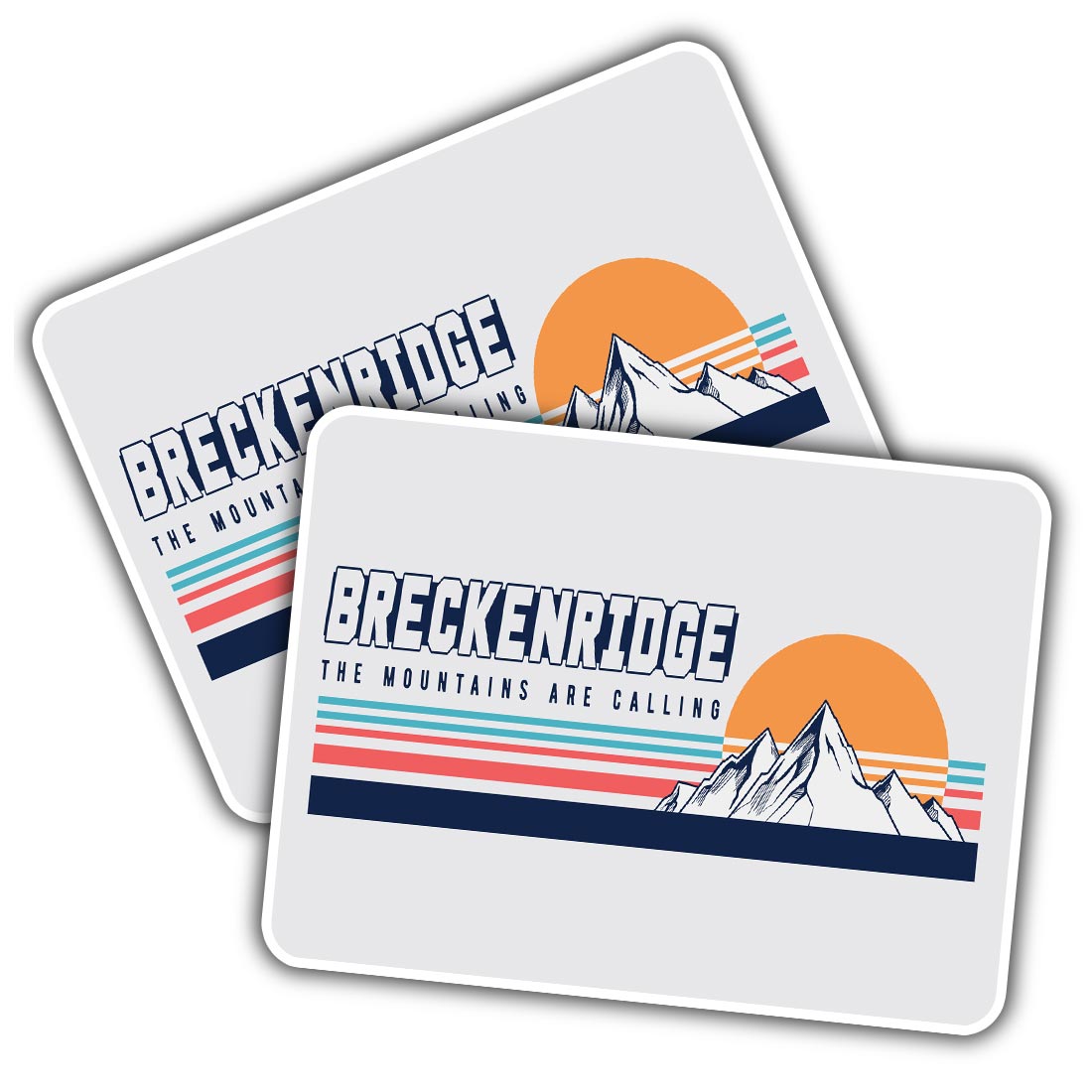 2x Vinyl Sticker Retro Breckenridge Ski Mountains Skiing #59044 