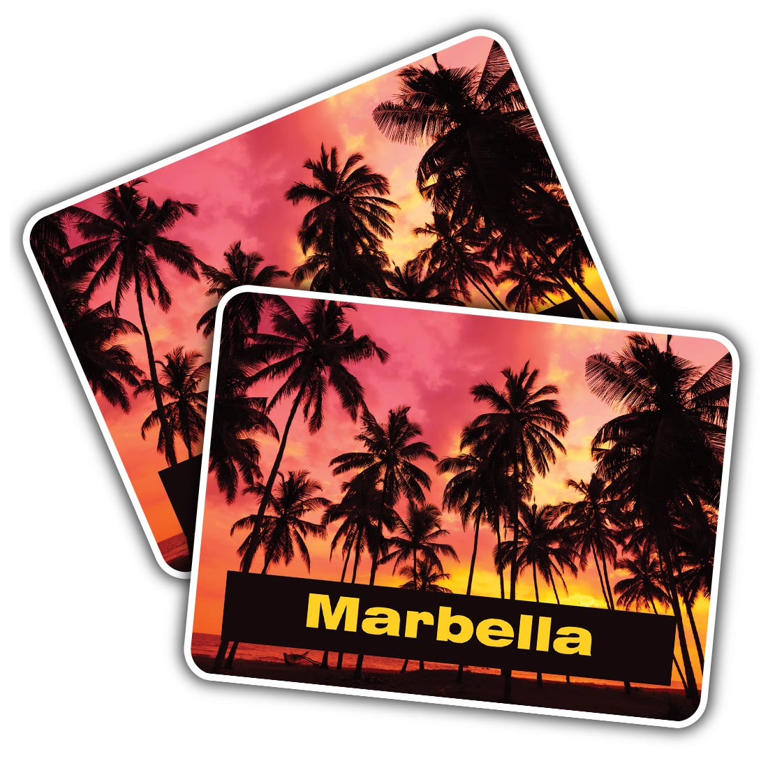 2x Vinyl Sticker Marbella Spain Palm Vacation #59400 | eBay