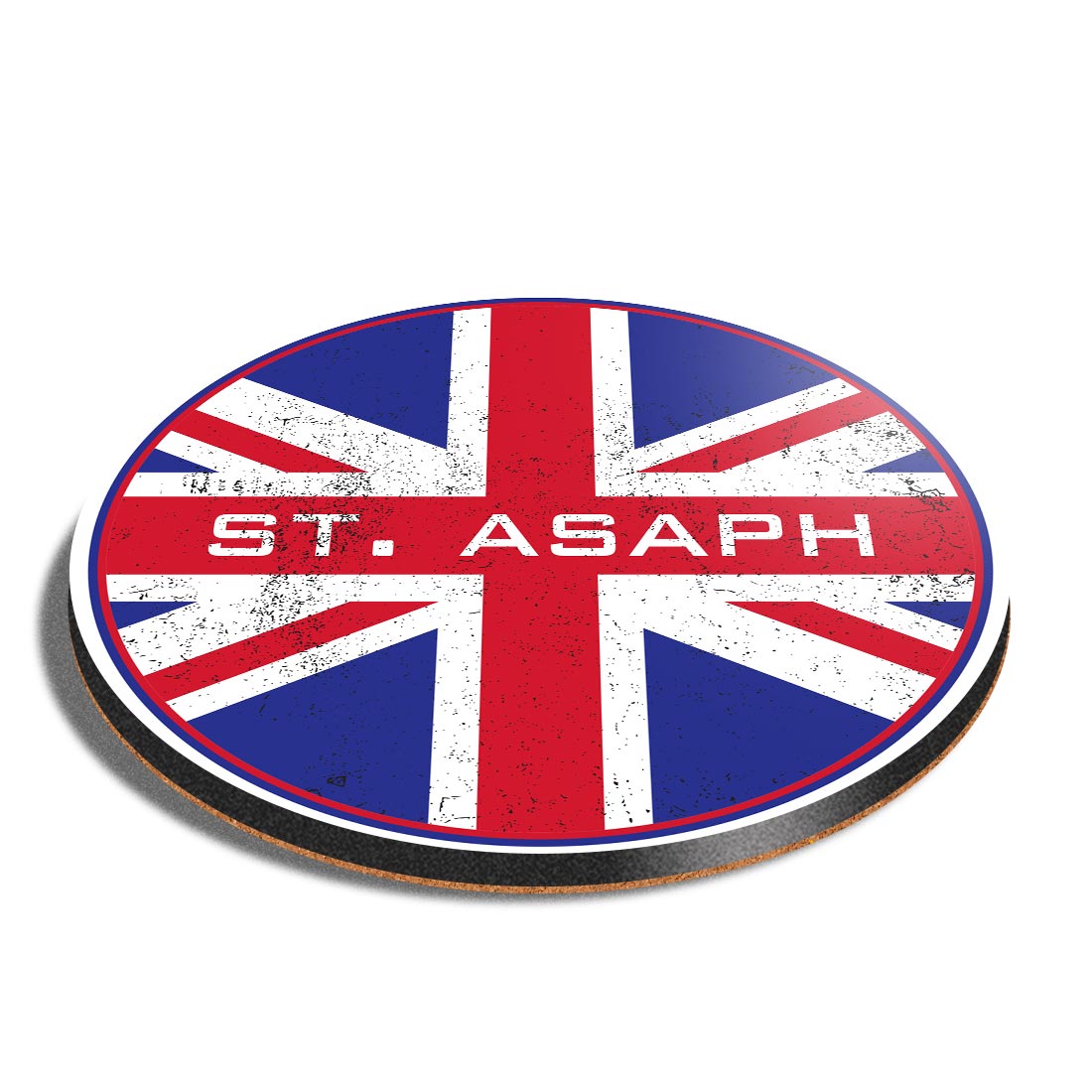 Round MDF Coaster St Asaph England Flag Circle #60817 | eBay