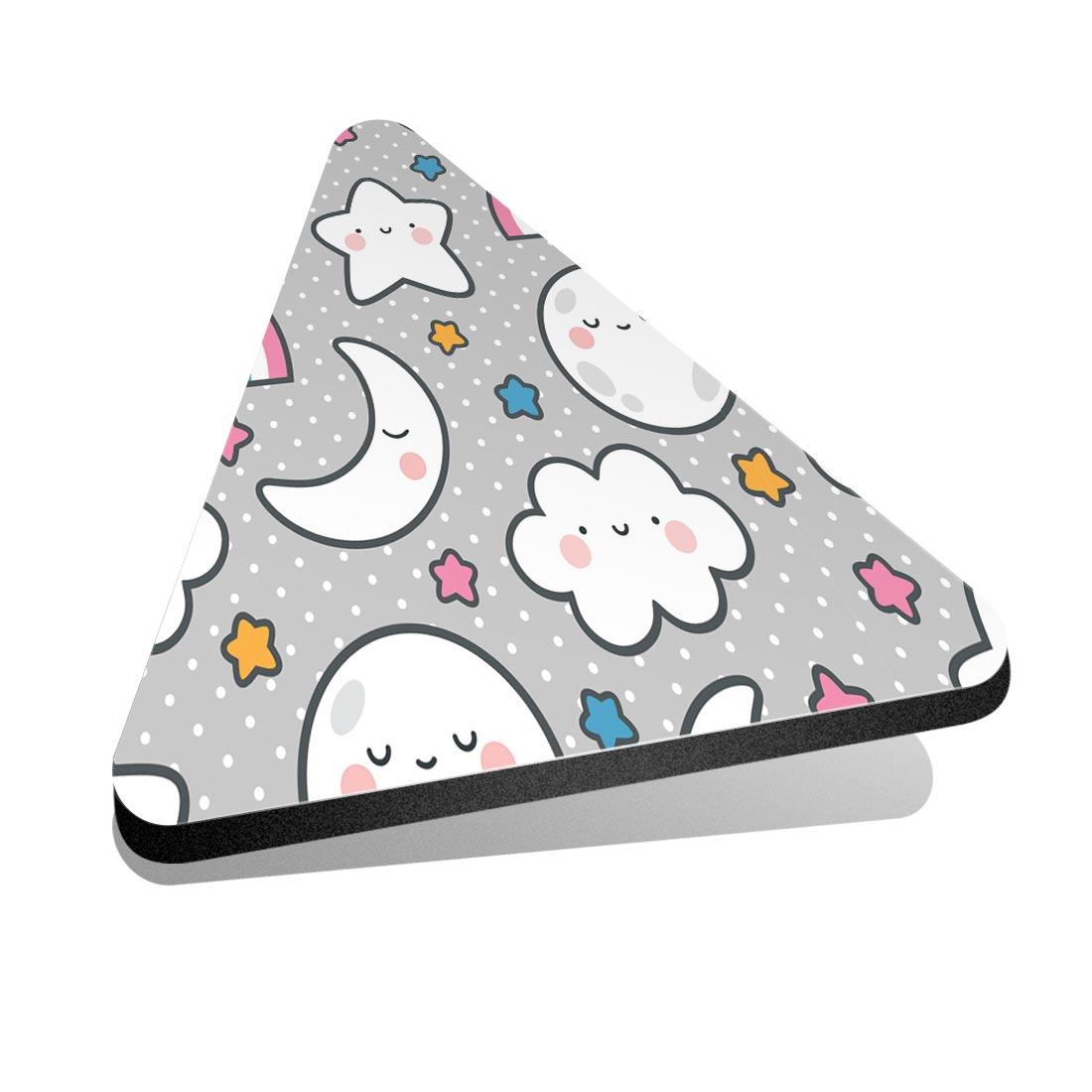 1x Triangle Fridge MDF Magnet Moon Clouds Rainbow Kawaii Pattern #170170 - Picture 1 of 1