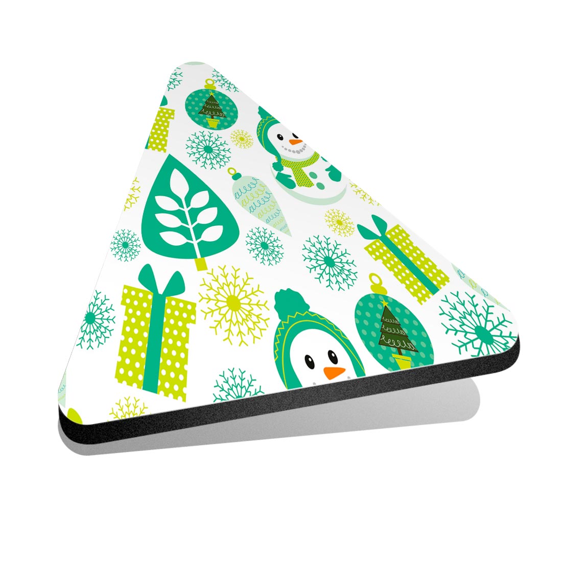 1 x aimant réfrigérateur triangle MDF vert et blanc flocons de neige bonhomme de neige de Noël #170259 - Photo 1/1