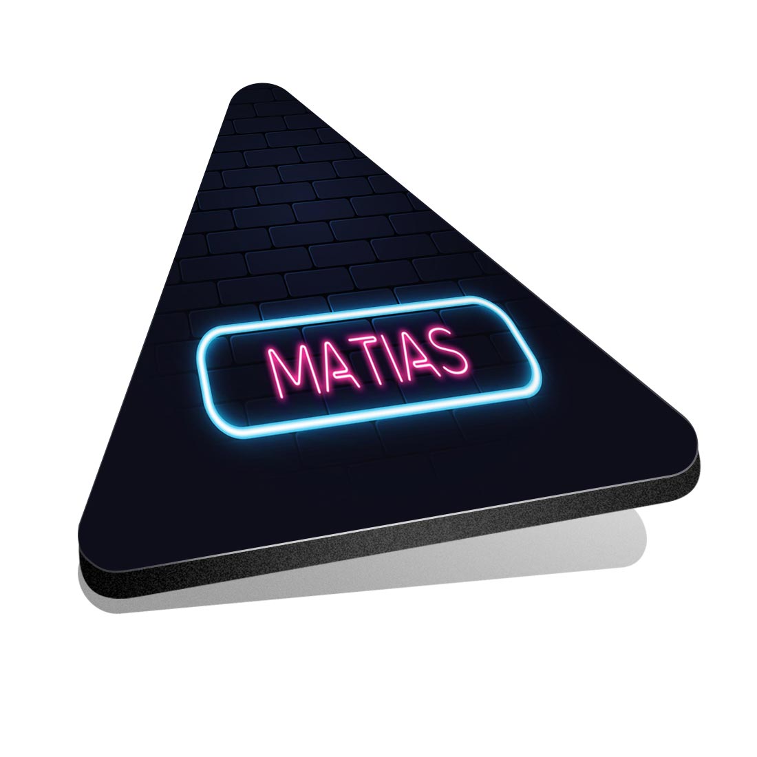 1x Triangle Fridge MDF Magnet Neon Sign Design Matias Name #352279 - Picture 1 of 1