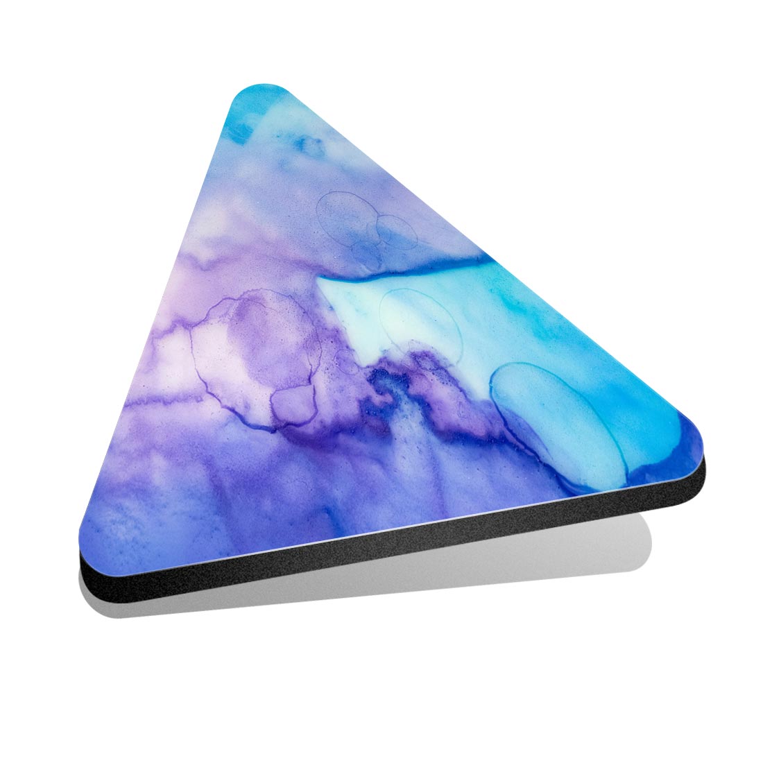 1x Triangle Fridge MDF Magnet Abstract Light Blue Purple Ink Art #50025 - Picture 1 of 1