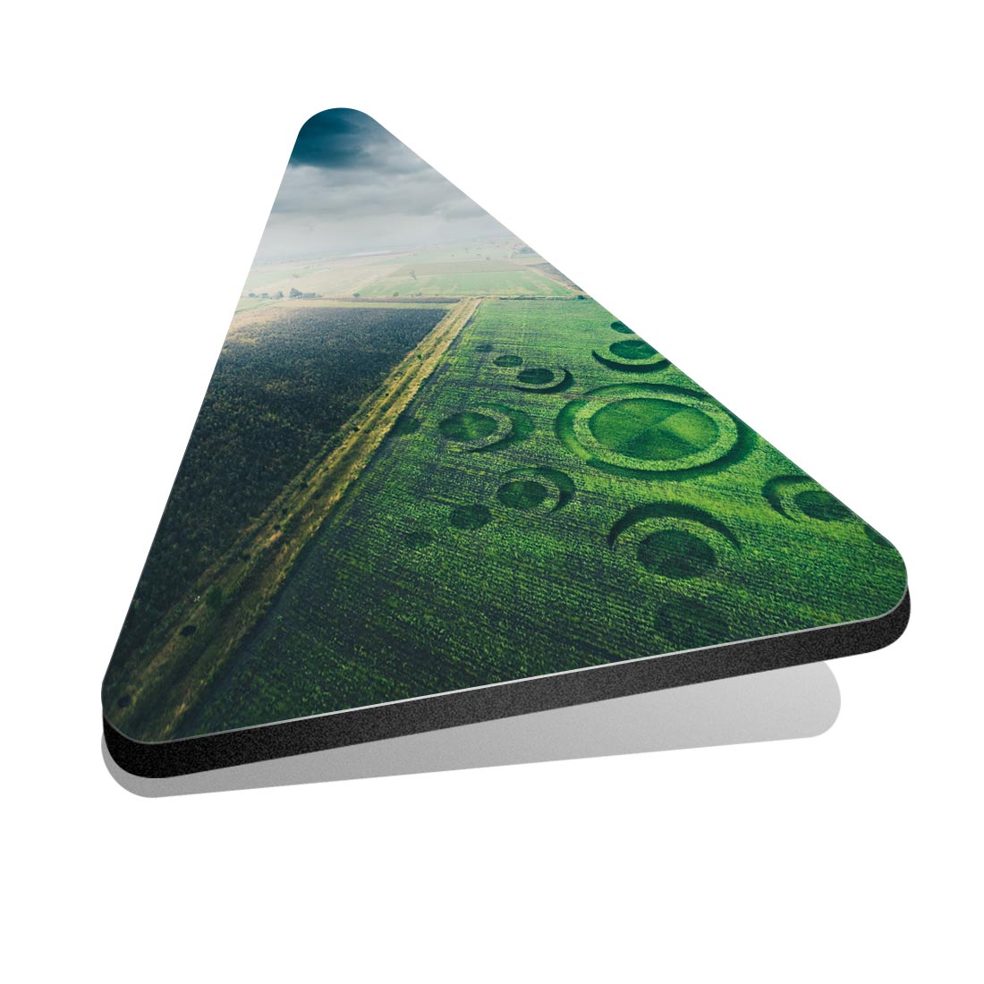 1x Triangle Fridge MDF Magnet Alien Crop Circle #50066 - Picture 1 of 1