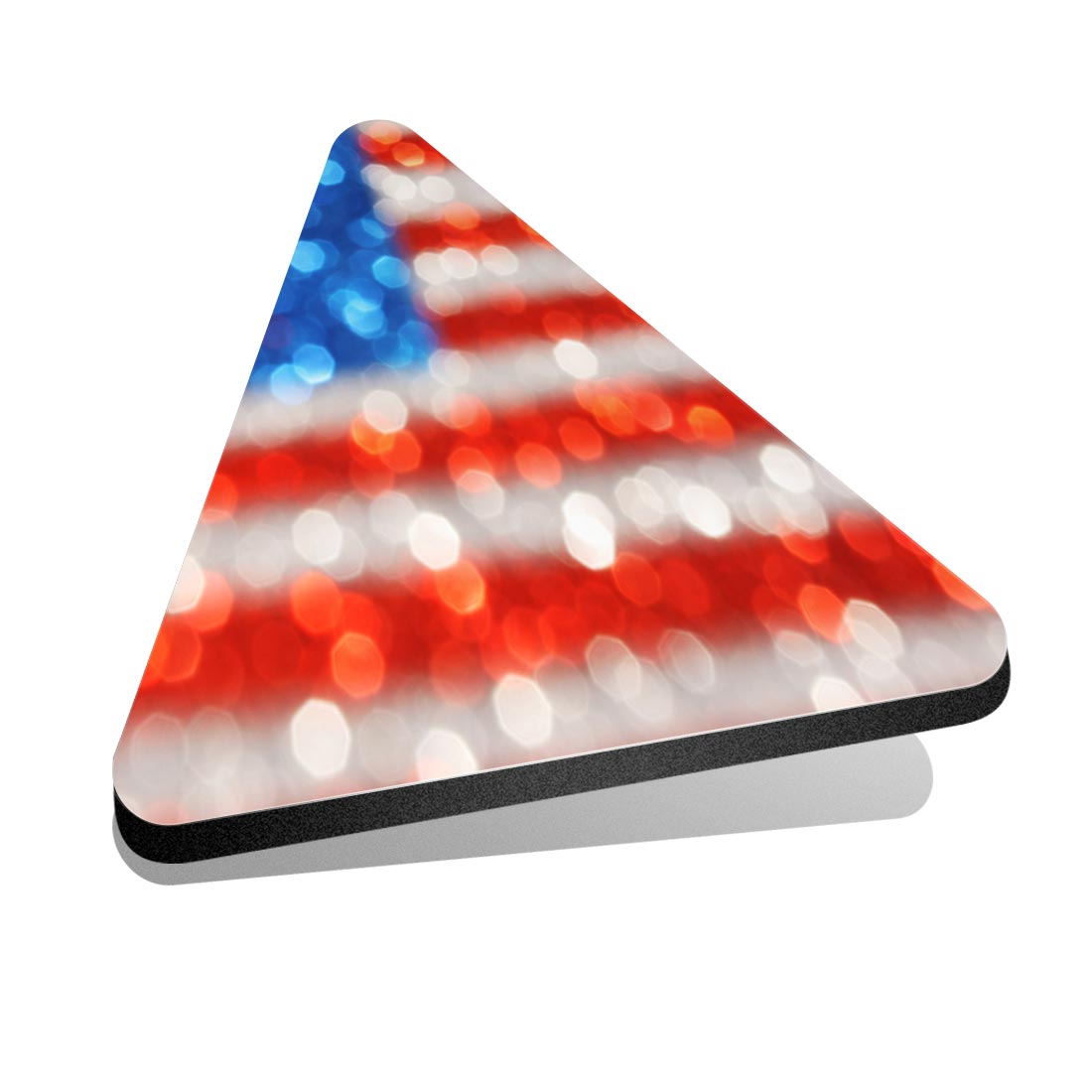 1x Triangle Fridge MDF Magnet Blury USA Flag America 4th July #52676 - Picture 1 of 1
