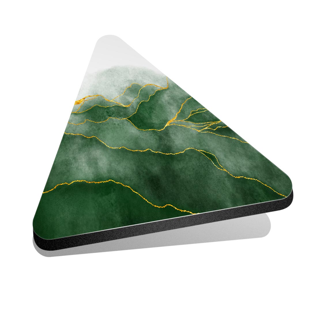 1 x réfrigérateur triangle MDF aimant vert feuilles abstraites art nature #52911 - Photo 1/1