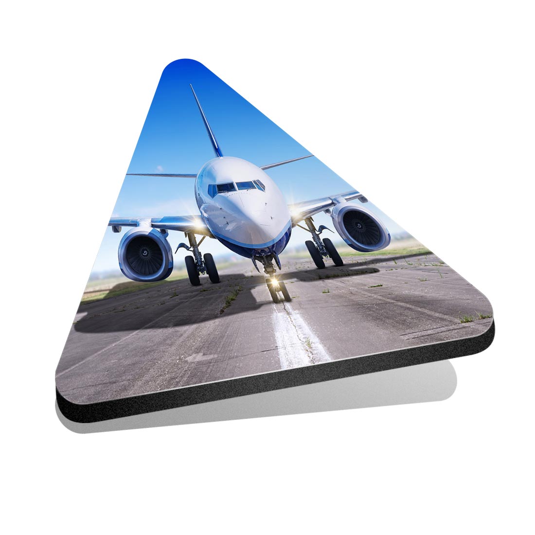 1x Triangle Fridge MDF Magnet Aircraft Airliner Passenger Plane Jet #63000 - Picture 1 of 1