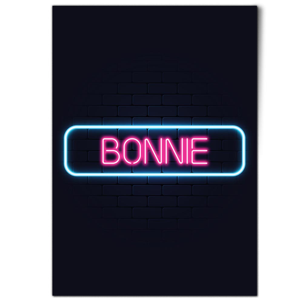 1x Vertical Poster Neon Sign Design Bonnie Name #352807 