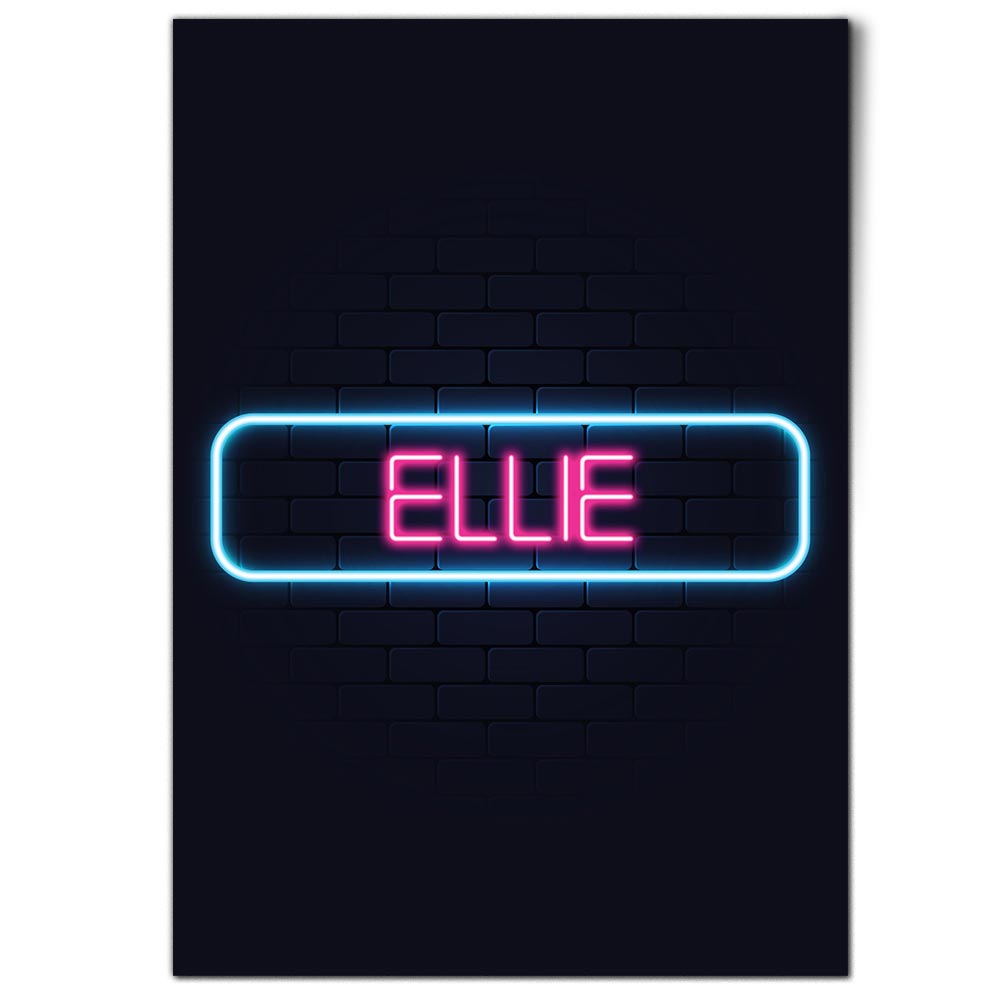 1x Vertical Poster Neon Sign Design Ellie Name #352926 | eBay