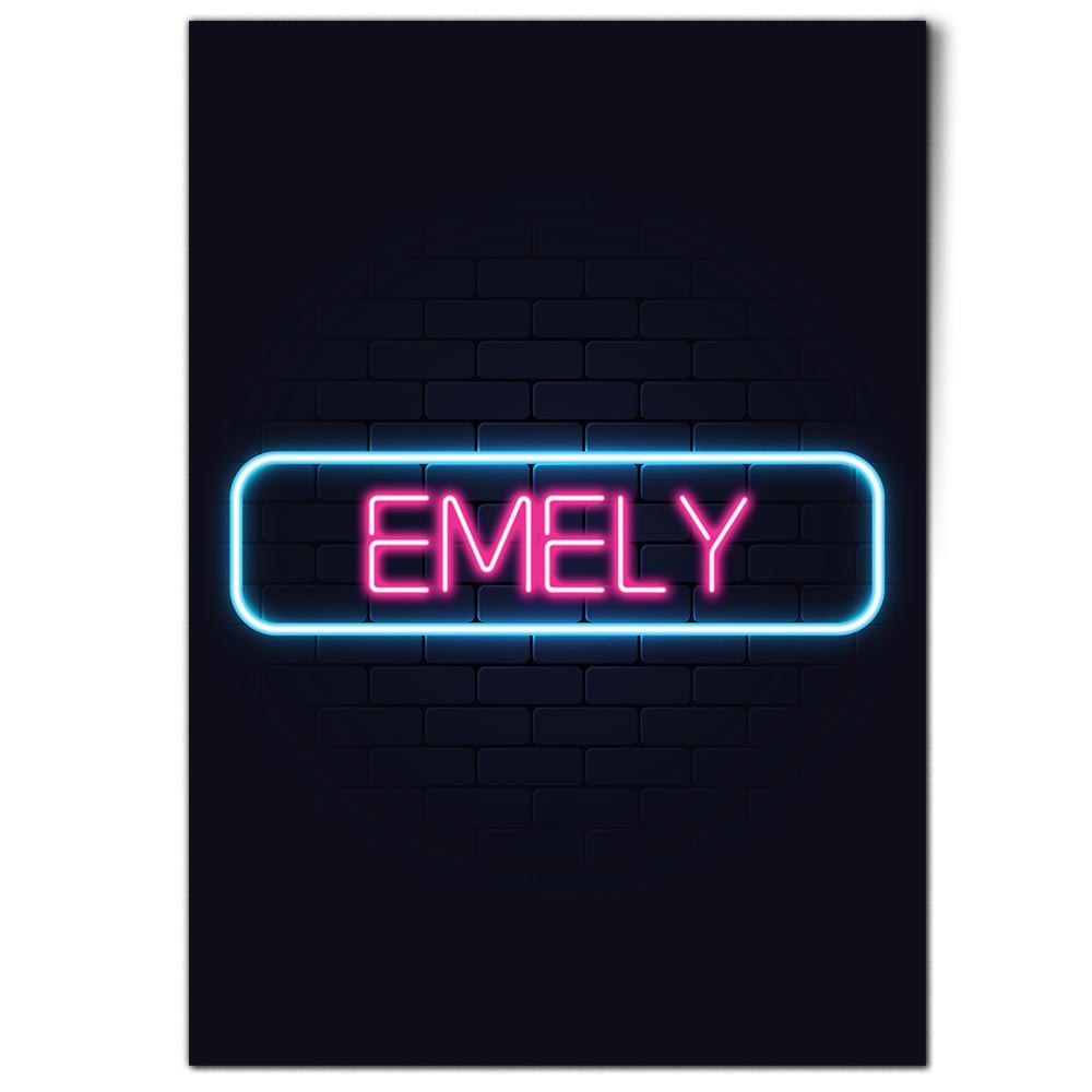 1x Vertical Poster Neon Sign Design Emely Name #352936 