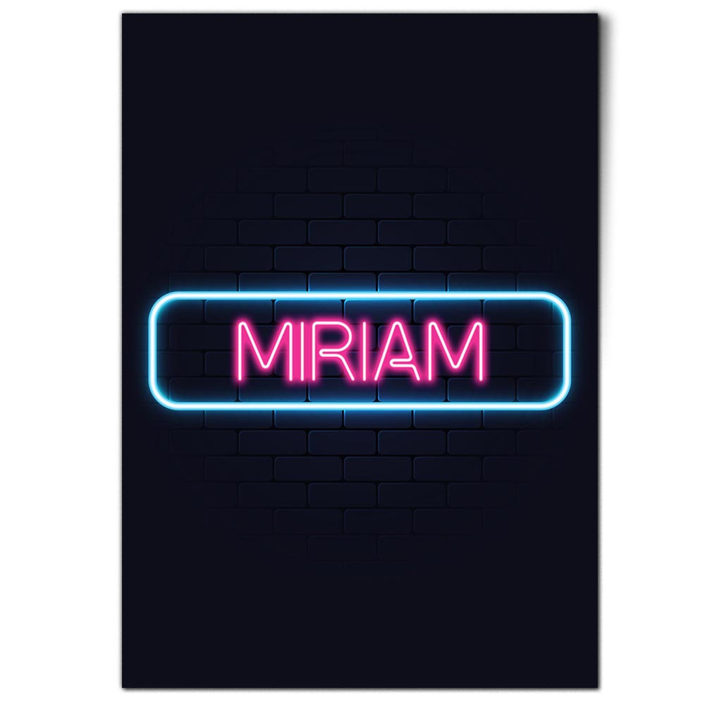 1x Vertical Poster Neon Sign Design Miriam Name #353357 | eBay