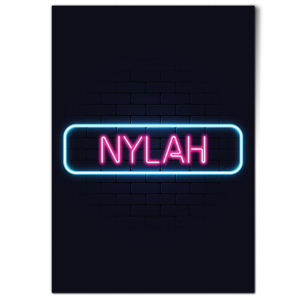 1x Vertical Poster Neon Sign Design Nylah Name #353400 | eBay