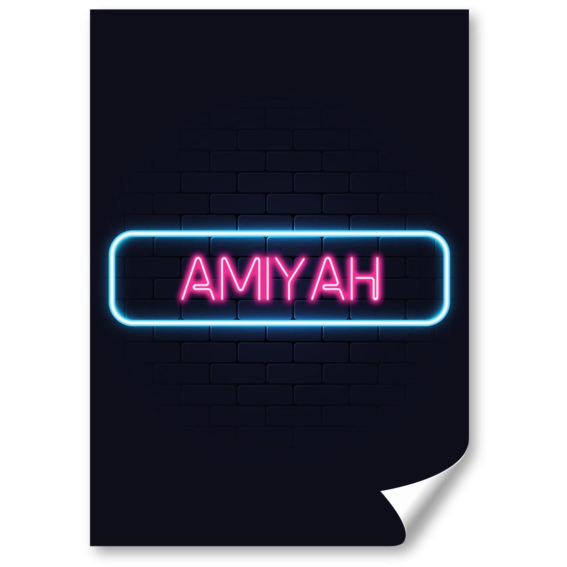 1x Vertical Poster Neon Sign Design Amiyah Name #352717 | eBay