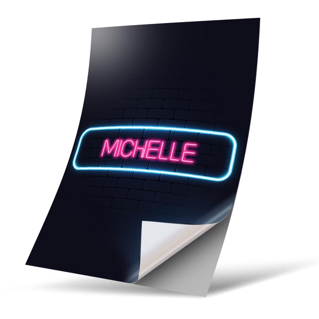 1x Vertical Vinyl Sticker Neon Sign Design Michelle Name #353344 