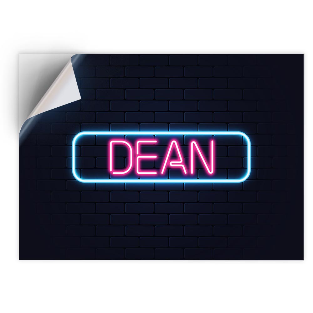 1x Vertical Vinyl Sticker Neon Sign Design Dean Name #351830 | eBay